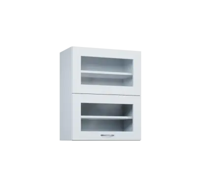 CHVVP - 6S horní skříňka, 2 výklopy, prosklená, 730x600x300, bílá